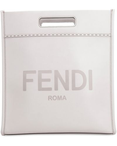 Fendi Shopping bag in pelle - Grigio