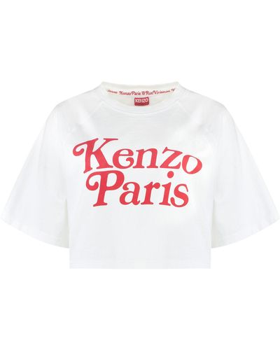 KENZO By Verdy Cotton Crop Top With Logo - Pink