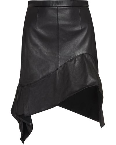 Alexander Wang Leather Asymmetric Skirt - Black