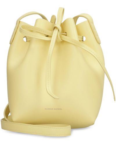 Mansur Gavriel Bucket Leather Mini Crossbody Bag - Yellow