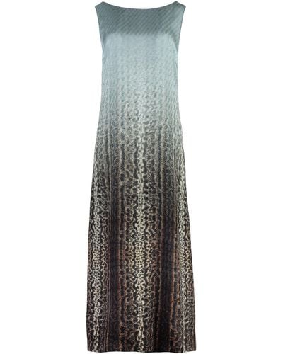 Fendi Printed Silk Dress - Gray