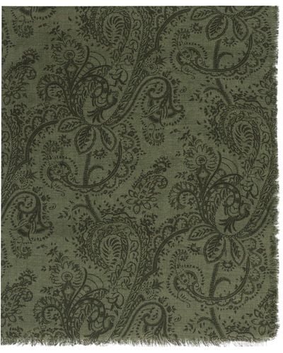 Etro Wool And Cashemre Scarf - Green