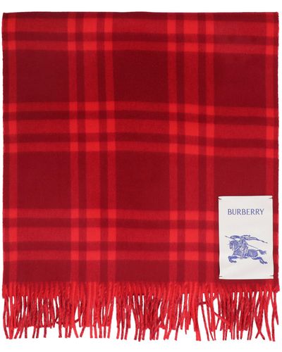 Burberry Cashmere Scarf With Fringes - Red
