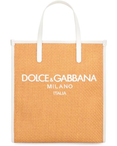 Dolce & Gabbana Tote bag in rafia - Arancione