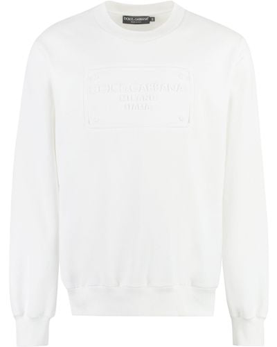Dolce & Gabbana Felpa in cotone con logo - Bianco