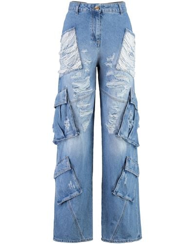 Elisabetta Franchi Jeans wide-leg - Blu