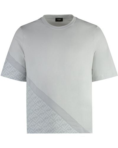 Fendi Cotton Crew-neck T-shirt - Grey