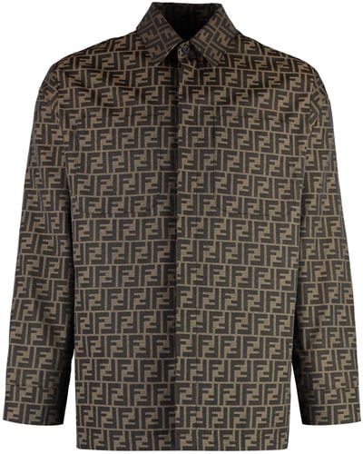 Fendi Jacquard Fabric Jacket - Brown