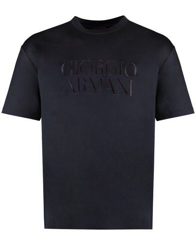 Giorgio Armani T-shirt girocollo in cotone - Blu