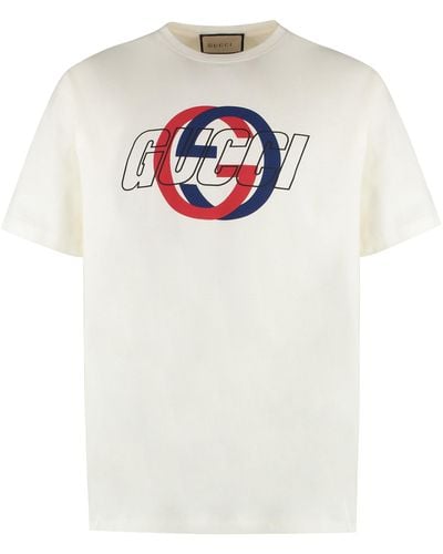 Gucci Printed Cotton T-Shirt - White