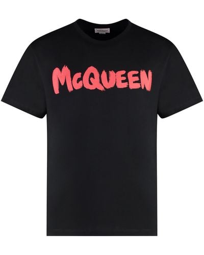 Alexander McQueen Cotton Crew-Neck T-Shirt - Black
