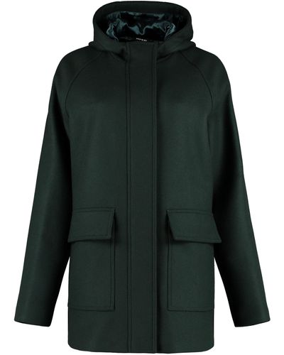 Aspesi Hooded Cloth Coat - Green