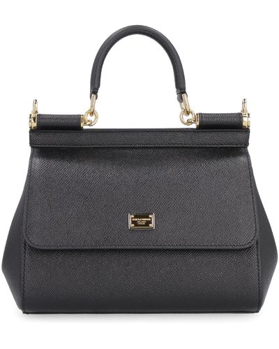 Dolce & Gabbana Sicily Small Leather Handbag - Black