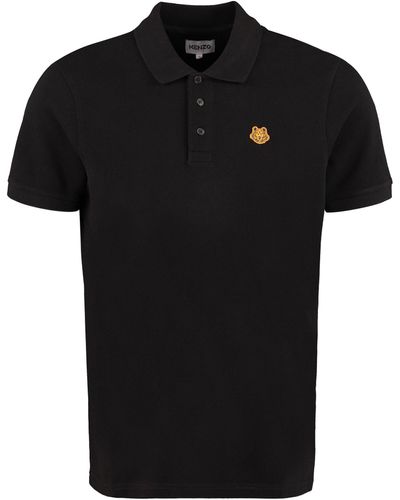 KENZO Cotton Piqué Polo Shirt - Black