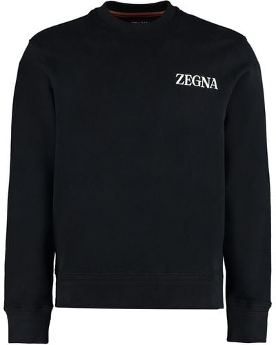 ZEGNA Cotton Crew-neck Sweatshirt - Black