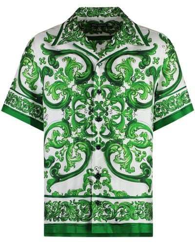 Dolce & Gabbana Printed Silk Shirt - Green