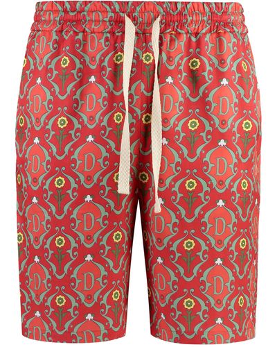 Drole de Monsieur Ornements Printed Bermuda Shorts - Red