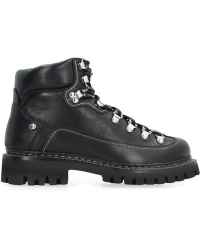 DSquared² Canadian Lace-up Leather Ankle Boots - Black