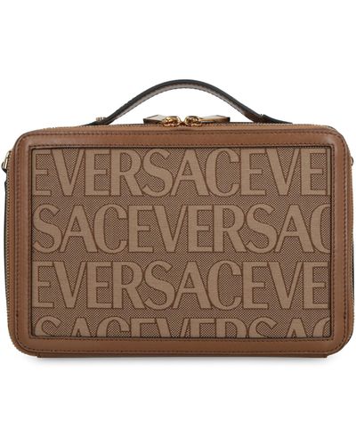 Versace Borsa messenger in canvas - Marrone