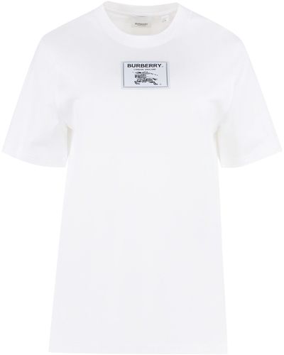Burberry T-shirt girocollo in cotone - Bianco