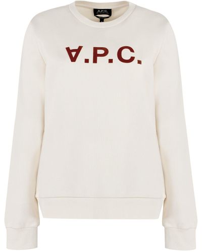 A.P.C. Viva Logo Detail Cotton Sweatshirt - White