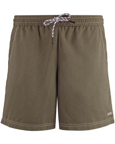 A.P.C. Shorts da mare Bobby in nylon - Verde