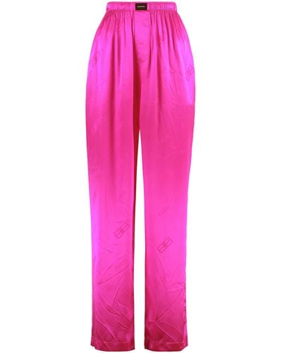 Balenciaga Silk Pyjama Trousers - Pink