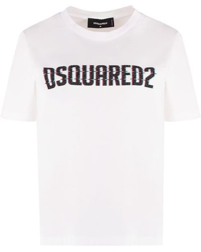 DSquared² T-shirt in cotone con logo - Bianco