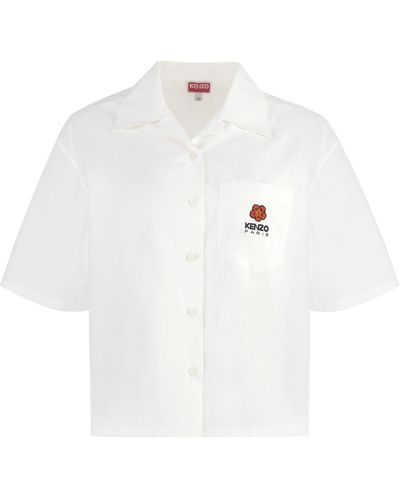 KENZO Short Sleeve Cotton Shirt - White