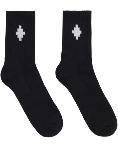 Marcelo Burlon Cotton Socks With Logo - Black