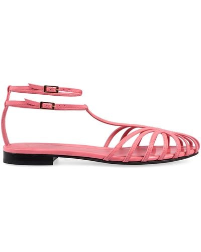 ALEVI Elena Leather Ballet Flats - Pink
