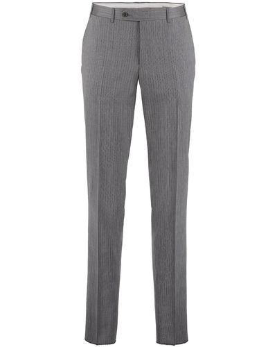 Canali Tailored Wool Pants - Gray