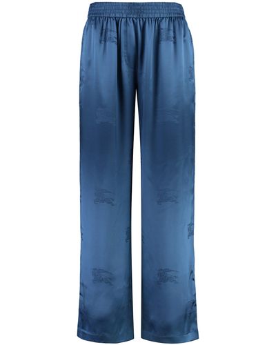 Burberry Pantaloni in seta - Blu