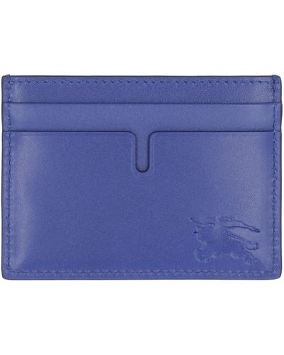 Burberry Leather Card Holder - Purple