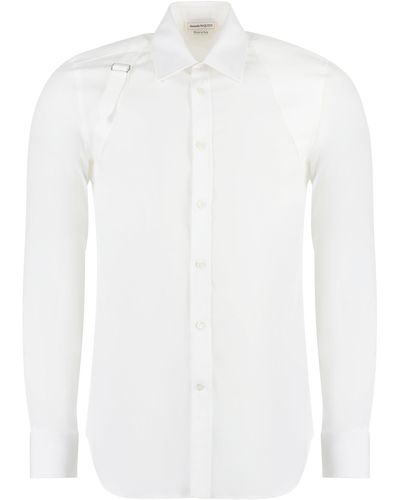 Alexander McQueen Camicia Harness in popeline di cotone - Bianco