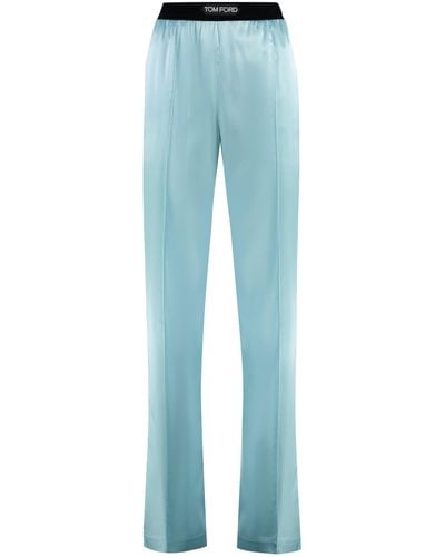 Tom Ford Pantaloni in seta - Blu