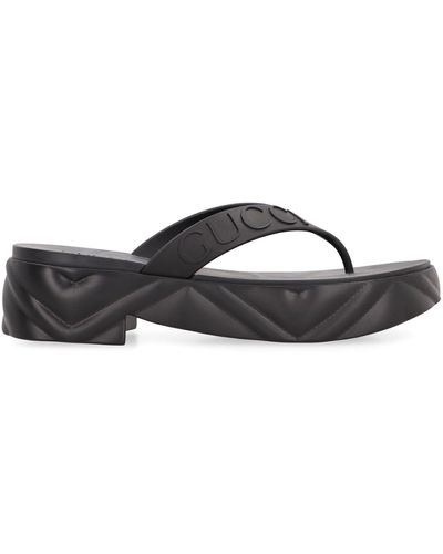 Gucci Sandali infradito con plateau in gomma - Nero