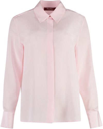 Max Mara Studio Gong Striped Shirt - Pink
