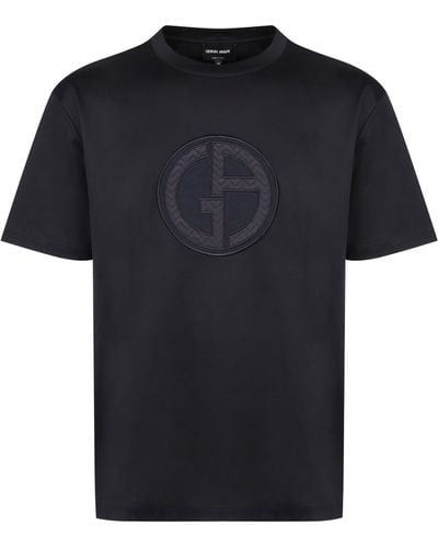 Giorgio Armani Logo Cotton T-shirt - Black