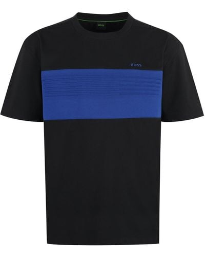 BOSS T-shirt girocollo in cotone - Nero