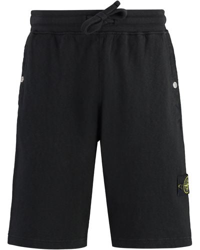 Stone Island Cotton Bermuda Shorts - Black