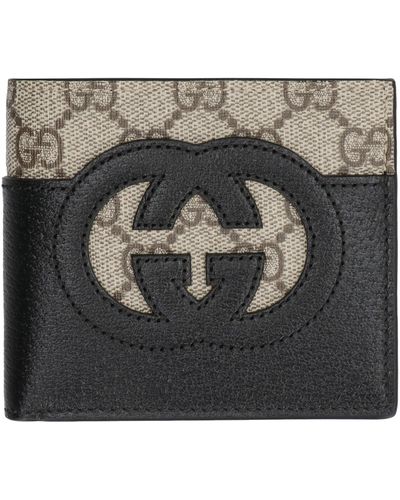 Gucci Wallet With Cut-out Interlocking G - Black