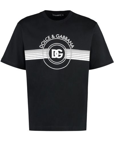 Dolce & Gabbana T-shirt girocollo in cotone - Nero