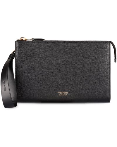 Tom Ford Leather Clutch - Gray