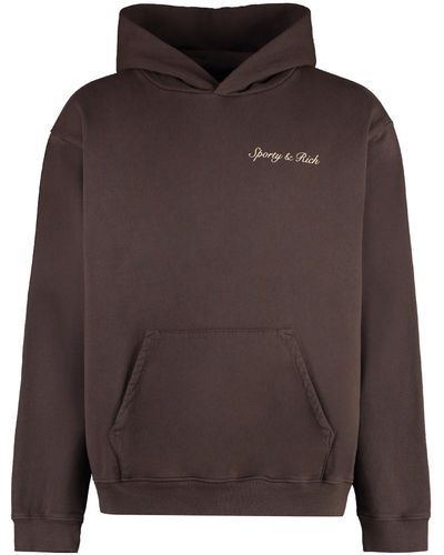 Sporty & Rich Cotton Hoodie - Brown