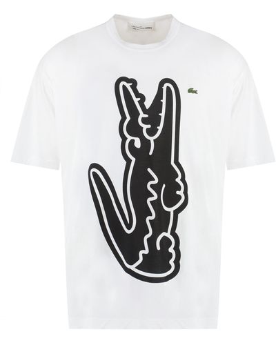 Comme des Garçons Lacoste x Comme des Garçons - T-shirt a maniche corte in cotone con stampa - Bianco