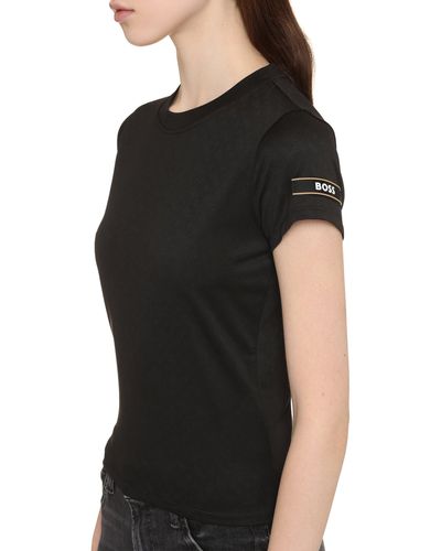 BOSS X Alica Schmidt - T-shirt in tessuto tecnico - Nero