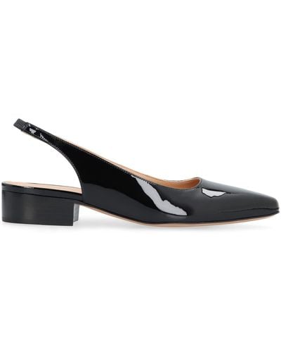 Maison Margiela Barbs Patent Leather Slingback Court Shoes - Black