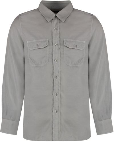 Tom Ford Camicia in twill di cotone - Grigio