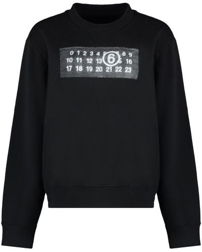 MM6 by Maison Martin Margiela Logo Print Sweatshirt - Black
